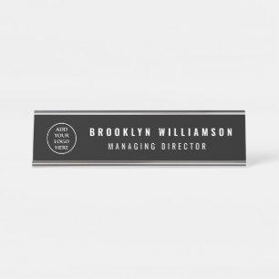 Trendy Business Company Logo Professional Employee Desk Name Plate