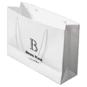 Trendy Business Custom Monogram Minimalist Large Gift Bag