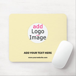 Trendy business customizable light vanilla yellow mouse pad