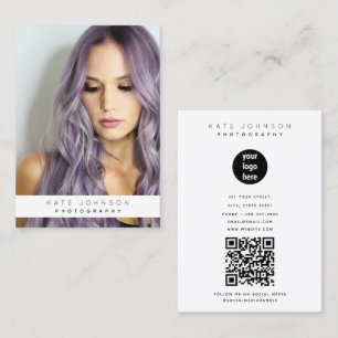 Trendy Business Logo Photographer Photo Card