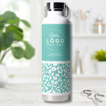Trendy Business Logo Water Bottle<br><div class="desc">Fun and trendy way to preset your business, brand, or custom design with this leopard print or animal print pattern accent. Personalize this water bottle with your business or brand logo, or even a design of yours that you want to feature. Change out the background and font colours and typography...</div>
