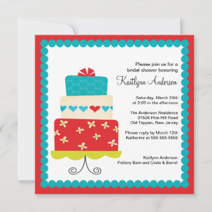 Trendy Cake Bridal Shower Invitation