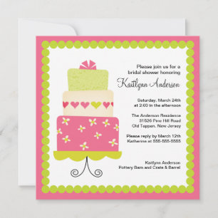 Trendy Cake Bridal Shower Invitation