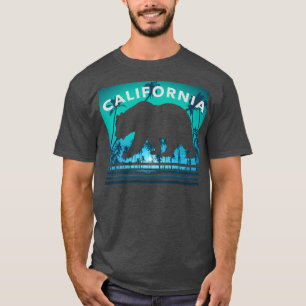Trendy California Bear Tropical Sunset Silhouette  T-Shirt