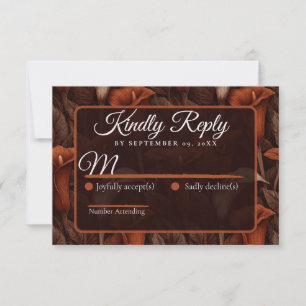 Trendy Calla Lilies Aesthetic Tropical Wedding RSVP Card