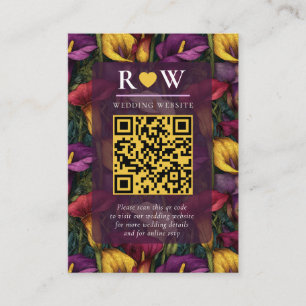 Trendy Calla Lilies Sparkle Modern Wedding Enclosure Card