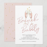Trendy calligraphy brunch and bubbly bridal shower