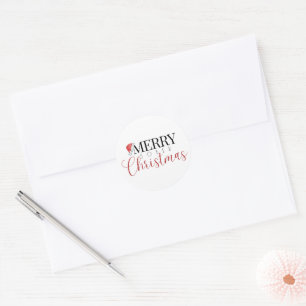 Trendy Calligraphy Merry Sober Christmas Sobriety Classic Round Sticker