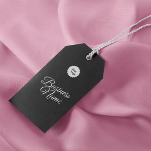 Trendy Calligraphy Script Black White Gift Tags