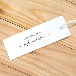 Trendy Calligraphy Script Name Made With Love Self-inking Stamp