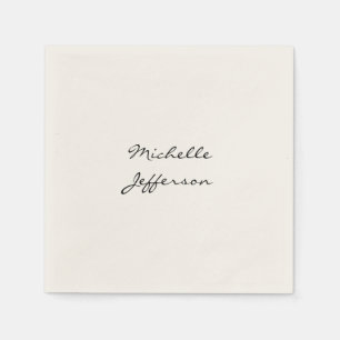 Trendy Calligraphy Script Name Minimalist Chic Napkin