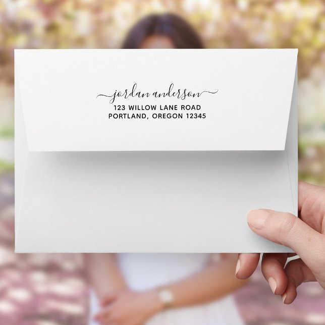 Trendy Calligraphy Script Name Return Address Envelope (Creator Uploaded)
