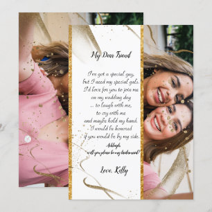trendy  Calligraphy  will be my bridesmaid   Invitation