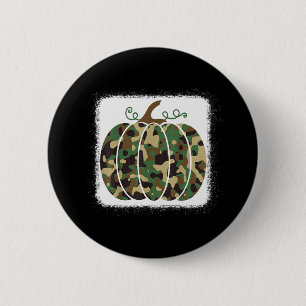 Trendy Camo Print Pumpkin Cute Fall Gift For Hunte 2 Inch Round Button