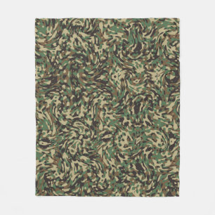 Trendy Camouflage Green Fleece Blanket