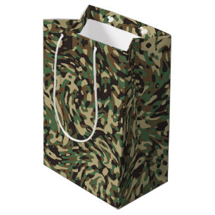 Trendy Camouflage Green Medium Gift Bag