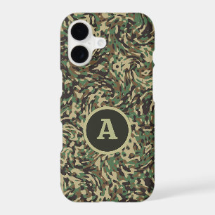 Trendy Camouflage Green Personalized Letter 