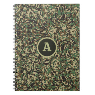Trendy Camouflage Green Personalized Letter Notebook