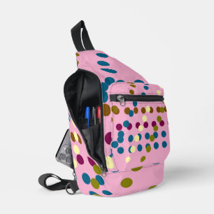 Trendy Candy Pink Multiple Colour Polka  Sling Bag