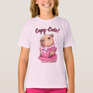 Trendy Capybara Copy-Cute Pink Coquette Aesthetic T-Shirt
