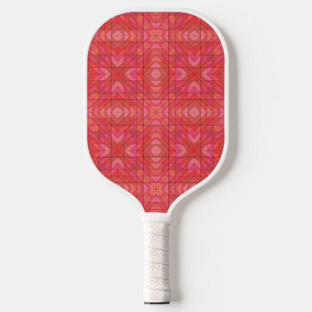 Trendy Carbon Fibre Pickle Featuring Red Triangles Pickleball Paddle (Front)