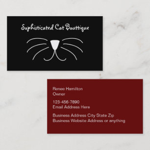 Trendy Cat Boutique Stylish Business Cards