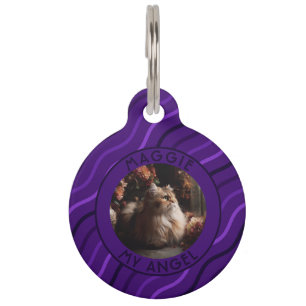 Trendy Cat Gift Stripes Motif Pet Tag