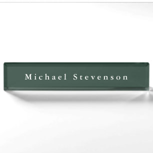 Trendy Celtic Green Modern Professional Nameplate