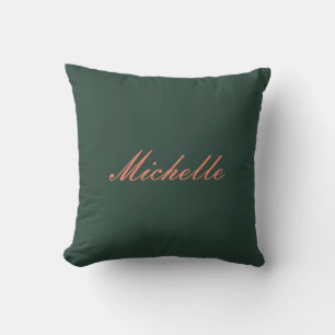 Trendy Celtic Green Modern Professional Your Name Throw Pillow