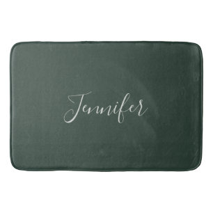 Trendy Celtic Greyish Green Modern Add Own Name Bath Mat
