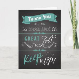 Trendy Chalkboard Thank You Card in Appreciation