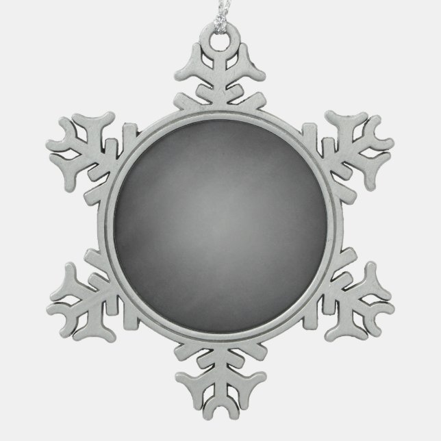 Trendy Chalkboard Vignette Snowflake Pewter Christmas Ornament (Front)