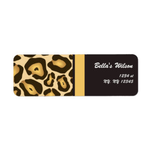 trendy cheetah Return address label