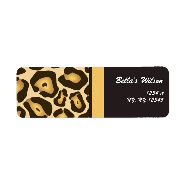 trendy cheetah Return address label (Front)