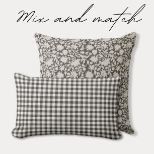 Trendy Chequered Olive  Lumbar Pillow