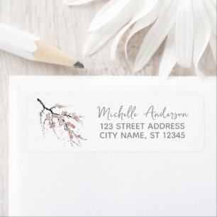 Trendy Cherry Blossom Tree Branch Return Address