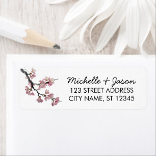 Trendy Cherry Blossom Tree Branch Return Address