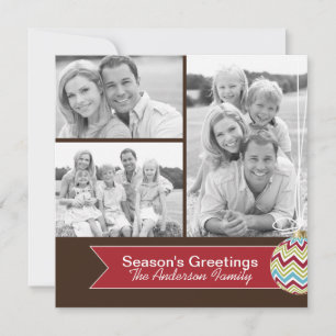 Trendy Chevron Christmas Photo Card