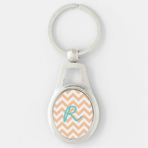 Trendy Chevron Metal Keychain