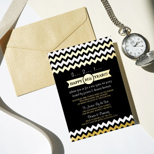 Trendy Chevron New Year's Eve Party Real