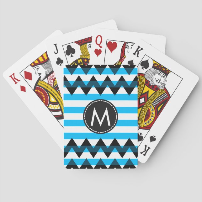 Trendy Chevron Stripes Pattern #10 Playing Cards (Back)