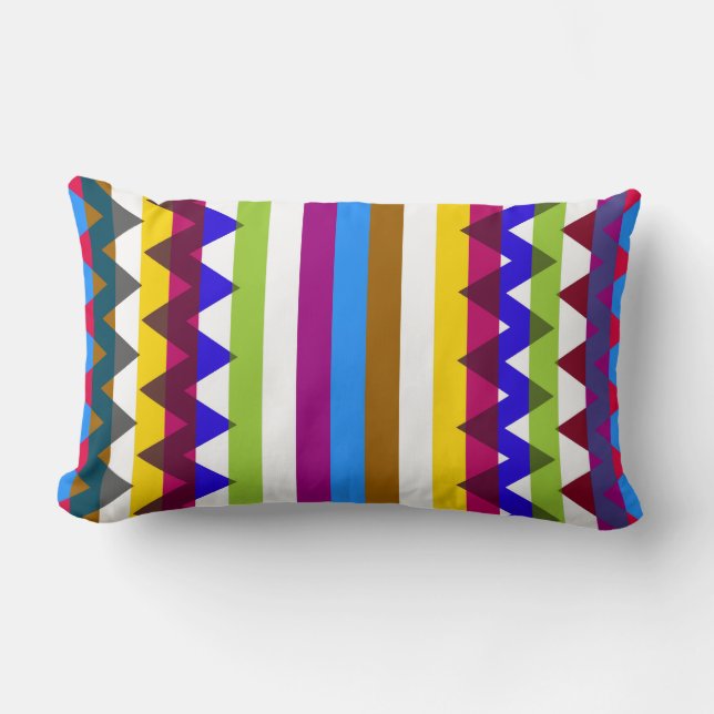 Trendy Chevron Stripes Pattern #14 Lumbar Pillow (Front)