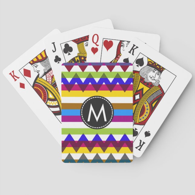 Trendy Chevron Stripes Pattern #14 Playing Cards (Back)