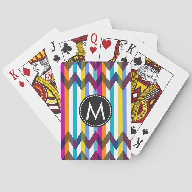 Trendy Chevron Stripes Pattern #21 Playing Cards (Back)