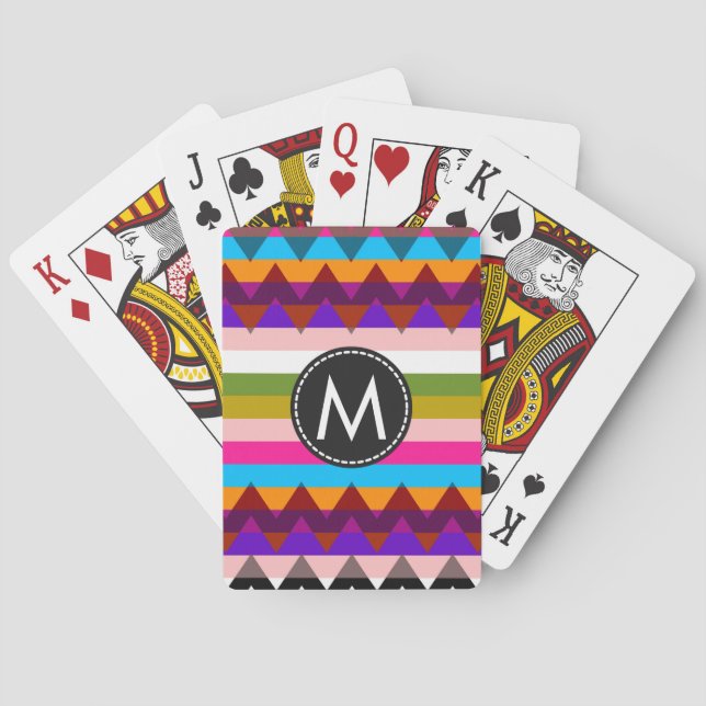 Trendy Chevron Stripes Pattern #22 Playing Cards (Back)