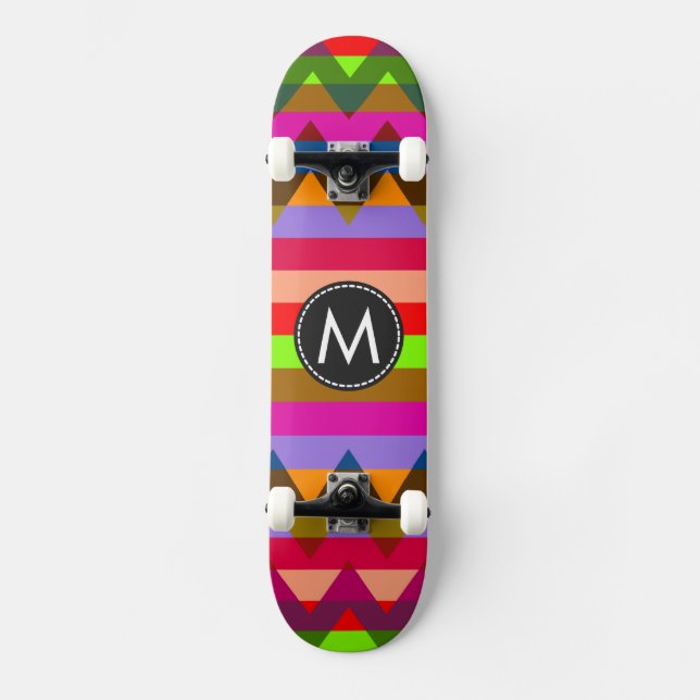Trendy Chevron Stripes Pattern #25 Skateboard (Front)