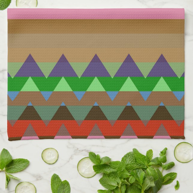 Trendy Chevron Stripes Pattern# 2 Kitchen Towel (Folded)