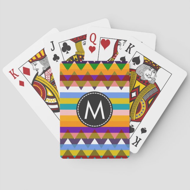 Trendy Chevron Stripes Pattern #3 Playing Cards (Back)