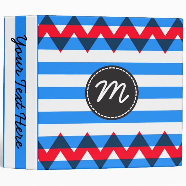 Trendy Chevron Stripes Pattern #5 Binder (Front/Spine)
