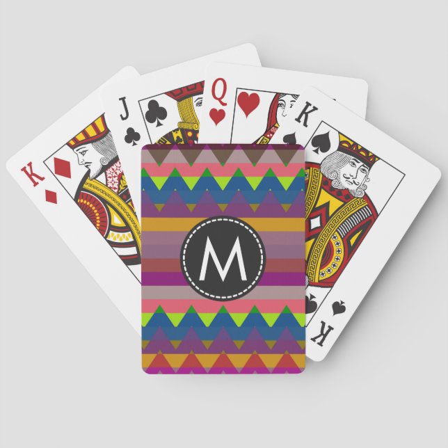 Trendy Chevron Stripes Pattern #6 Playing Cards (Back)